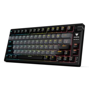 EvoFox Ronin Wireless Mechanical Keyboard (BT+2.4GHz+Wired) | 9 Layer Gasket Structure, Outemu Red Switches, Per-Key RGB, 1000Hz, nKey Rollover, Volume Controller | Windows Software (Black)