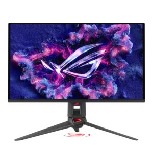 ASUS ROG Swift 27” 4K QD-OLED Gaming Monitor (PG27UCDM) - 240Hz, 0.03ms, Custom Heatsink, Neo Proximity Sensor, G-SYNC Compatible, 99% DCI-P3, True 10-bit color, DisplayPort 2.1a UHBR20, 3 yr warranty